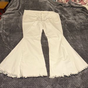 Plus size white flares